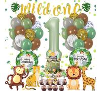 Fizdoqg Jungle Decoration Anniversaire 1 An, Safari Animaux Decoration Kit