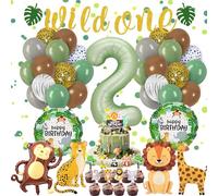 Fizdoqg Jungle Decoration Anniversaire 2 Ans, Safari Animaux Decoration Kit