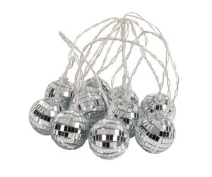 Fizz Creations Guirlande lumineuse boule à facettes disco. Comprend 10 mini boules à facettes LED multicolores sur une ficelle de 170 cm. Alimenté par pile. Décoration murale intérieure pour fête à do