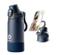 Fjbottle Gourde Isotherme avec Paille, Poignée Magnétique Support Téléphone, 600ml/700ml/1L - Ouverture en Un Clic, Sans BPA, Anti-Fuite, Bouteille Inox pour Sport, Gym, Voyage