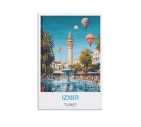 FJIWECWSQ Izmir Turquie Affiche de voyage vintage 40 x 60 cm Impression sur toile