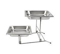 FJMQHU Présentoir Buffet en Acier Inoxydable avec Plateau Inox et Protection Anti-Poussière pour Service Élégant - pour buffet, Plateau en acier double couche sans couvercle, 2cm浅盘