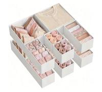 FJOADNVM Organisateur Tiroir Foldable Underwear Organizer Set Hard Storage Boxes For Bra Socks Drawer/Closet Clothes Organizers(12 pcs white)