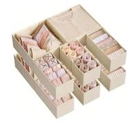 FJOADNVM Organisateur Tiroir Foldable Underwear Organizer Set Hard Storage Boxes For Bra Socks Drawer/Closet Clothes Organizers(12 pcs beige)