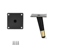 FJOADNVM Pied de Table 4 pièces/Ensemble Pieds de Meuble TV en métal Luxe | Canapé cône Oblique Table basse pieds meubles Support salle de bain(BlackGold 12cm)