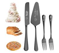 FKF Couteau et Serveur pour gâteaux de mariage, Vaisselle avec gravure de texte et de logo personnalisée, Set De Coupe et Tranche pour, Convient pour les fêtes, les pique-niques (Style-3)