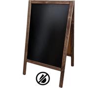FKL DESIGN Home Deco 3 tailles ! Stop client affichage publicitaire stand up tableau publicitaire stand up stop client cadre en bois noir panneau publicitaire tableau à craie (XS 90 x 51 cm)