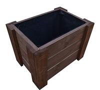 FKL DESIGN Home Deco D24 Jardinière en Bois Pot de Plantes Jardin Patio Prêt Assemblé (40 cm x 30 cm 30 cm, Bois de Rose)