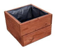 FKL DESIGN Home Deco Jardinière en Bois, Cache-Pot pour Jardin, terrasse, Caisse en Bois imprégné D26 (chêne, 51 x 44 x 23 cm) (Noix, 40x40x28 cm)