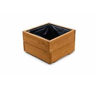 FKL DESIGN Home Deco Jardinière en Bois, Cache-Pot pour Jardin, terrasse, Caisse en Bois imprégné D26 (Chêne, 40x40x28 cm)