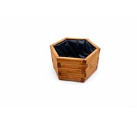 Grande jardinière hexagonale – Pot de fleurs moderne, résistant aux intempéries et élégant pour le jardin et le balcon D26 (teck, 51 x 44 x 28 cm)