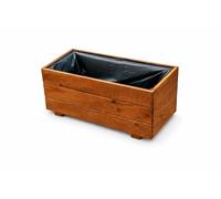 FKL DESIGN Home Deco Jardinière en Bois, Cache-Pot pour Jardin, terrasse, Caisse en Bois imprégné D26 (Teck, 60x30x29 cm)