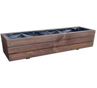 FKL DESIGN Home Deco Jardinière en Bois pour Jardin, terrasse, Rebord de fenêtre entièrement assemblée D6 Bois de Rose (90)