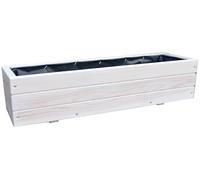 FKL DESIGN Home Deco Jardinière en Bois pour Jardin, terrasse, Rebord de fenêtre entièrement assemblée D6 Blanc (Longueur 90cm)