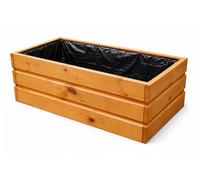 Jardinière en bois 80 x 40 x 30 cm – grande jardinière pour balcon et terrasse, résistante aux intempéries – livrée montée – jardinière D28 (noyer)