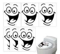 FKWKUW Autocollants Abattant WC 6 Feuilles DIY Autocollant Mural Drôle pour WC Autocollant Amovible Réfrigéré Rateur Heureux Autocollant Toilette Salle De Bain Poubelle