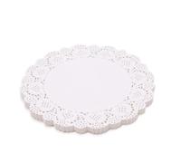 FKWKUW Lot de 150 Napperon en Papier Rond, Papier Rond en Dentelle Blanche 5,5 Pouces pour Mariage, Anniversaire, Gâteaux, Desserts, Vaisselle, Décoration Alimentaire Disposable Lace Doilies Paper