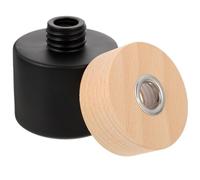 Flacon 100ml Cylindrique en Verre Diffuseur avec Couvercle en Bois Foncé | Bouteille D'aromathérapie Lavable, Format Portable, pour Réunion Familiale ou Cadeau