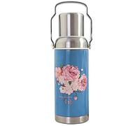 Flacon à vide à double paroi Flacon thermos de voyage rétro chinois Bouteille d'eau isolée Tasse de tasse de bouteille d'eau portative Pot d'isolation de maison créative de sport,Blue