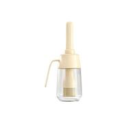 Flacon Brosse à Huile 300ml en Verre avec Pinceau Silicone Intégré Beige