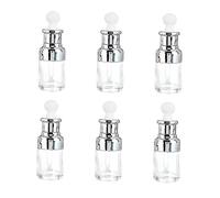 Flacon Compte-gouttes en Verre Lot de 6, 30ml, pour Sérums | Bouchon Aluminium, Format Transparent Chic, Dosage Précis sans Fuite, Usage pour Parfum et Aromathérapie