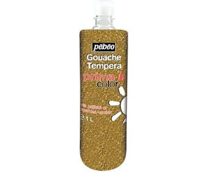 Flacon de 1L de vernis gouache pailleté or PEBEO prima color
