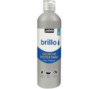 Gouache liquide pébéo brillo prête à l'emploi opaque onctueuse brillance exceptionnelle coloris argent flacon 500ml