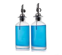 Flacon de bain de bouche en verre rechargeable 300 ml facile à verser | Design en verre transparent, esthétique moderne, s'adapte aux comptoirs de coiffeuse, contrôle facile du niveau