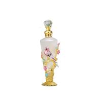 Flacon de parfum décoratif en verre avec fleur de prunier et oiseau - 30 ml - Vintage - En cristal émaillé - Porte-parfum vide rechargeable - Mini distributeur de parfum - Décoration de table - Rose