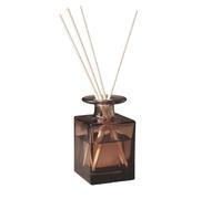 Flacon diffuseur carré en verre vide rechargeable pour aromathérapie et bureau - 150 ml - Marron