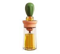 Flacon distributeur d'huile avec brosse Récipient de stockage et distributeur d'huile et pinceau à badigeonner en silicone pour cuisine barbecue grillade cuisson et cuisson pot de pinceau à huile vert