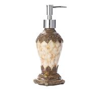 Flacon Distributeur Rétro 300ml en Plastique et Résine pour Shampoing | Motif Style Européen, Coloris Agate Décoratif, Réutilisable, pour Voyage et Salle D'eau D'accueil