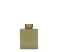 Flacon en verre 100 ml 'Cube', carré, or, ouverture : bouchon en liège