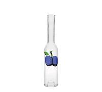 Flacon en verre 200 ml « Opera », motif : prune, ouverture : bouchon en liège