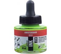 Flacon Encre Acrylique Acrylic Ink Amsterdam 30ml Vert Jaunâtre