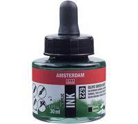 Flacon Encre Acrylique Acrylic Ink Amsterdam 30ml Vert Olive