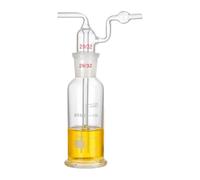 Flacon Laveur Gaz Borosilicaté Anti Retour Ampoule Sécurité-125mL 29/32 | Épurateur Gaz Borosilicaté Joint Rodé Lavage Grossier Analyste Labo