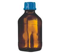 Flacon Vitlab®, verre ambré, pelliculé, carré, GL 32, 500 ml