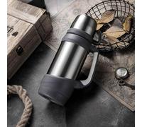 Flacons À Vide Thermoses En Acier Inoxydable 1.2l 1l Grande Taille En Plein Air Voyage Tasse Thermos Bouteille Thermique Café, Argent 1000ml Argenté