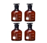 Flacons D'Échantillonnage De Laboratoire De 200 Ml, 4 Unités | Col De Flacon Et Bouchon Dépolis, De Couleur Ambrée Pour Protéger De La Lumière,Narrow mouthed