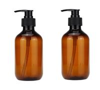 Flacons distributeurs à pompe vides rechargeables de 500 ml pour lotion, savon liquide pour huile, émulsion, shampooing, lotion, maquillage liquide de salle de bain (marron foncé, 300 ml + pompe à