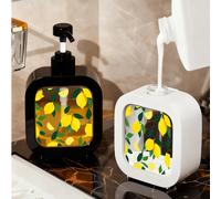 Flacons distributeurs créatifs pour la salle de bain, flacons à pompe pour savon hydratant motif citron, Style botanique romantique et onirique, indispensables pour la salle de bain, flacons distribut