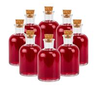 Relaxdays lot de 8 bouteilles en verre 150 ml bouchon liège, transparentes