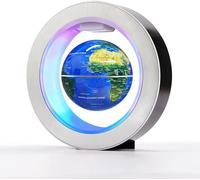 Flagest Globe flottant à lévitation magnétique - Globe en forme de O lévitant avec lumières LED pour décoration éducative de bureau à domicile - Article pour fête d'anniversaire ou de vacances (10 cm)