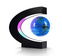 Flagest Globe flottant en lévitation magnétique, globe en lévitation en forme de C avec lumières LED pour l'éducation, la maison, le bureau, la bibliothèque, la décoration, les vacances, les