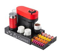 FlagShip Support de dosettes de café Vertuo pour dosettes de café Nespresso en métal noir compatible avec toutes les tailles de dosettes Vertuo