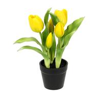 Flair Flower Tulipes artificielles en Pot Real-Touch - Décoration de Printemps - Tulipes - Bouquet de Tulipes artificielles en Latex - Fleurs artificielles - Décoration de Table - Fleur de Tige -
