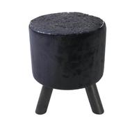 FLAKE - Tabouret Noir Rond avec Sequins Bleus et Argentés - Altobuy Noir G