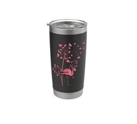 Flamant pink Fleur de pissenlit Tropical Bird Lover Summer Gobelet isotherme en acier inoxydable double paroi