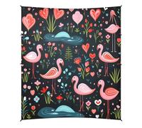 Flamants Roses à Motif Floral Tente de Plage Abri Solaire pour Camping,Installation Facile,Portable avec Sacs de Sable pour Pêche Pique-Nique Plein Air
